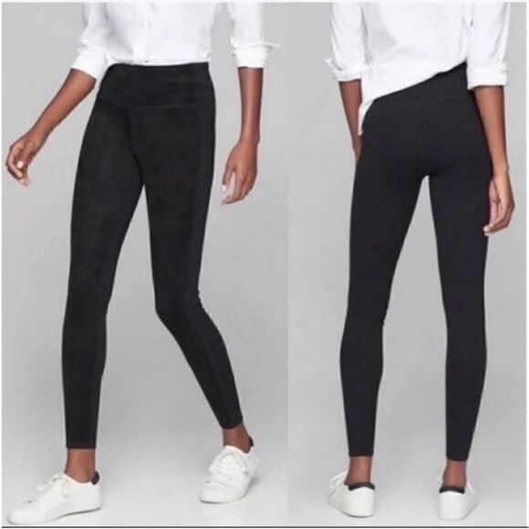 Athleta Black Suede Strut Tight Leggings Women Size M - Picture 1 of 9